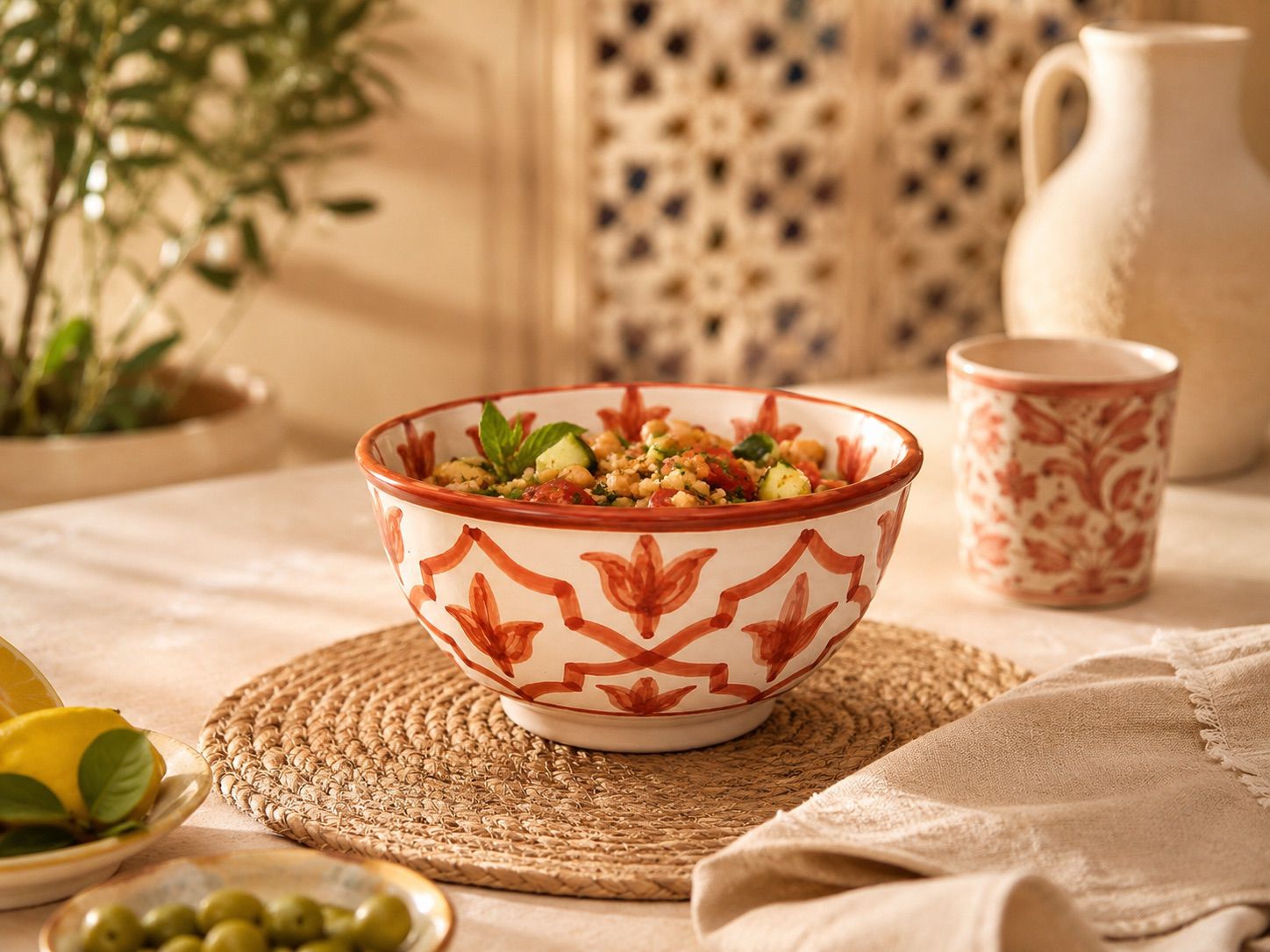 Handgemaakte Marokkaanse Saladeschaal 20cm