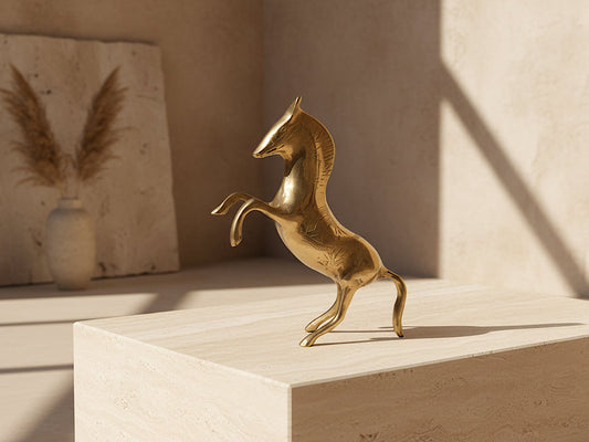 Luxe messing paardenbeeld voor interieurdecoratie