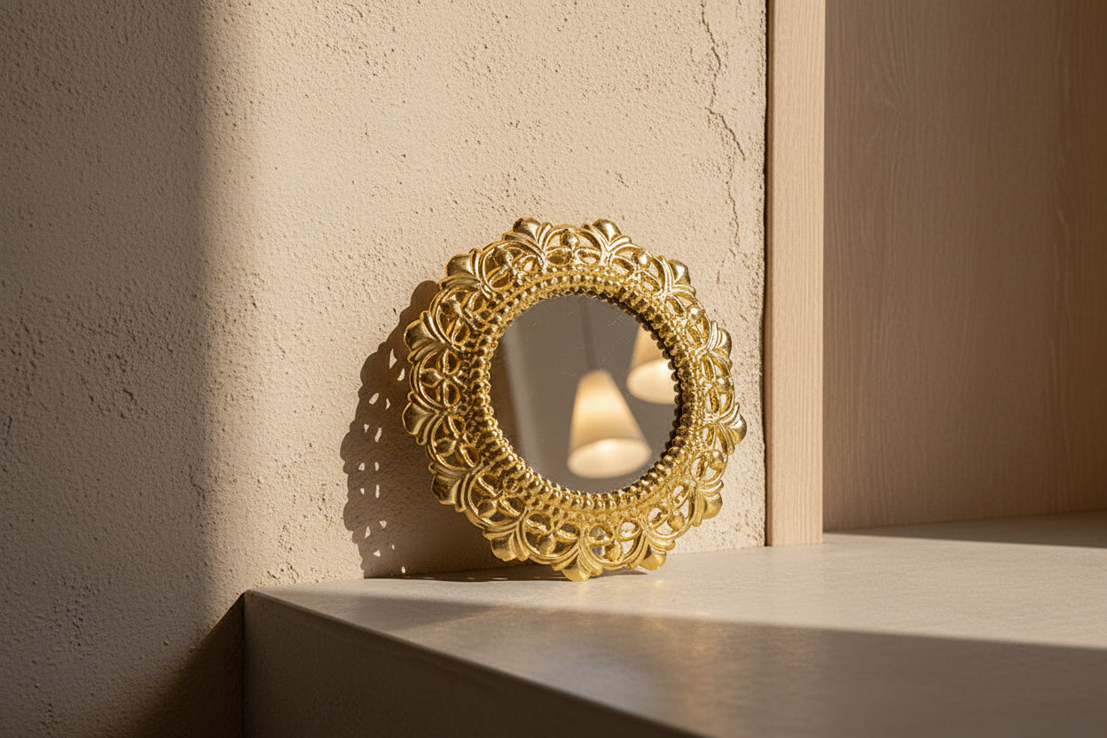 Messing Spiegel rond