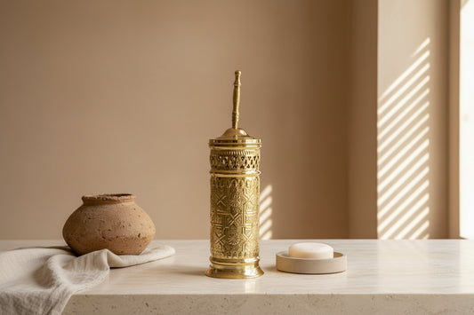 Messing wc-borstel Handgegraveerd