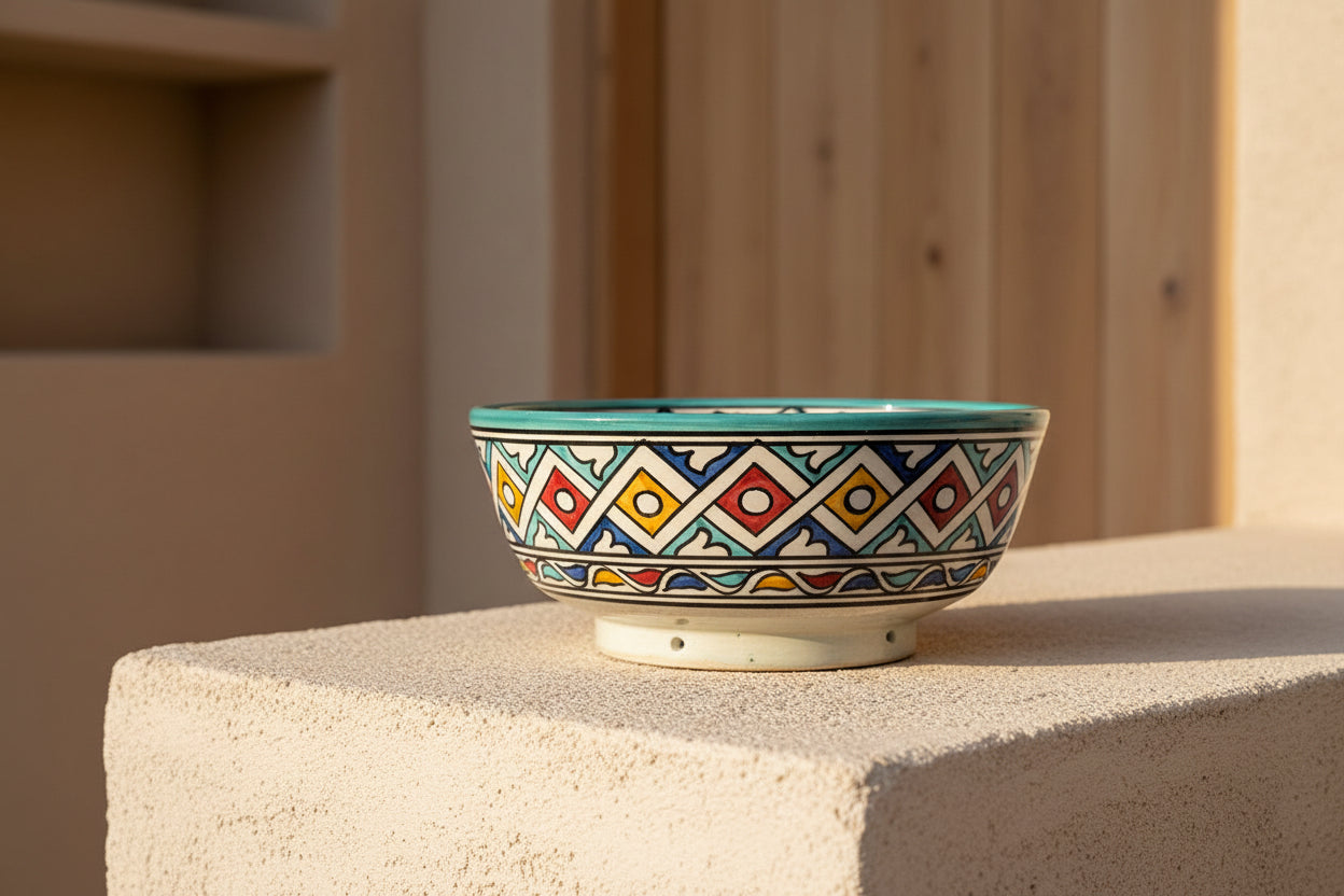 Handgemaakte keramiek saladeschaal 