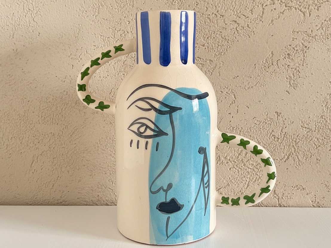 Aardewerken Vaas Blauw*