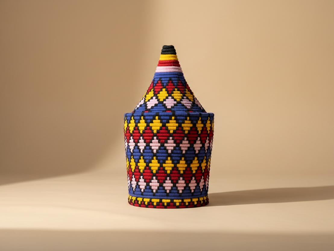 Berber Wollen Mand XXL Gekleurd 4