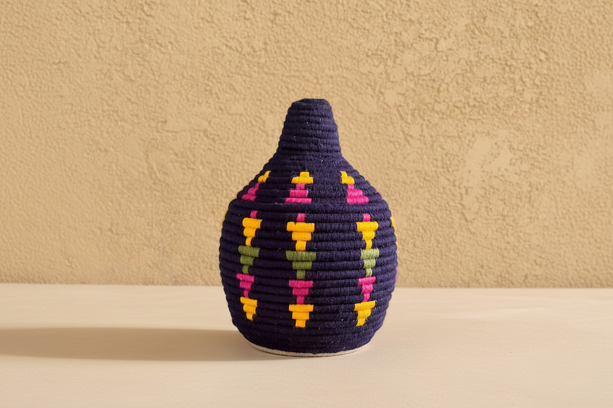 Berber Wollen Mand Blauw/Gekleurd
