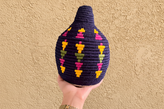 Berber Wollen Mand Blauw/Gekleurd