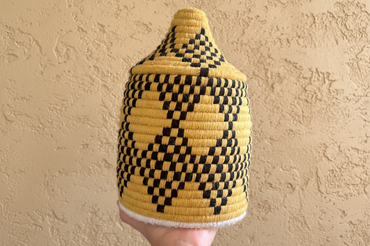 Berber Wollen Mand Okergeel/Zwart