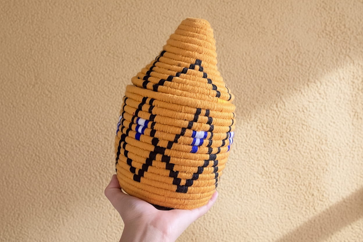 Berber Wollen Mand Okergeel