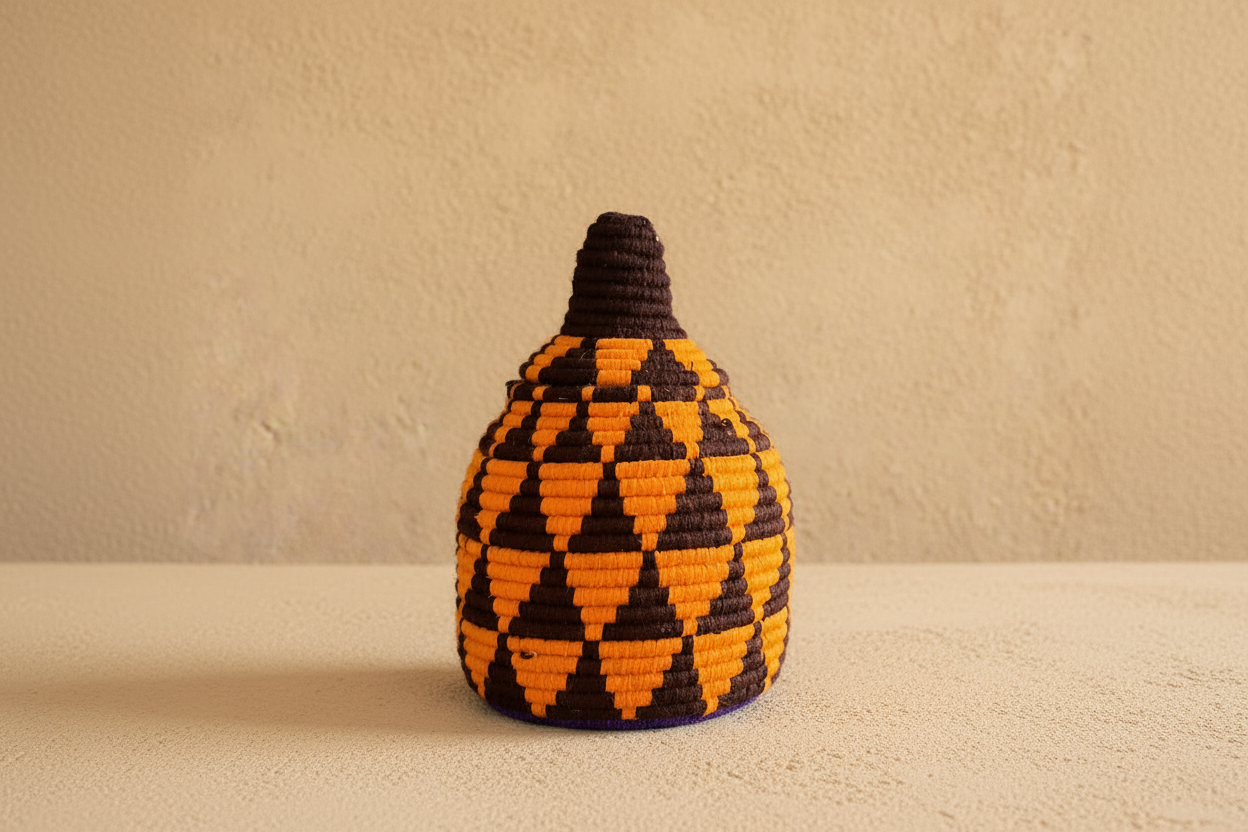 Berber Wollen Mand Oranje/Bruin