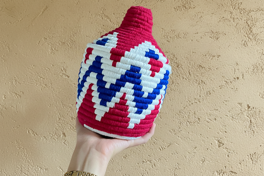 Berber Wollen Mand Rood/Wit/Blauw