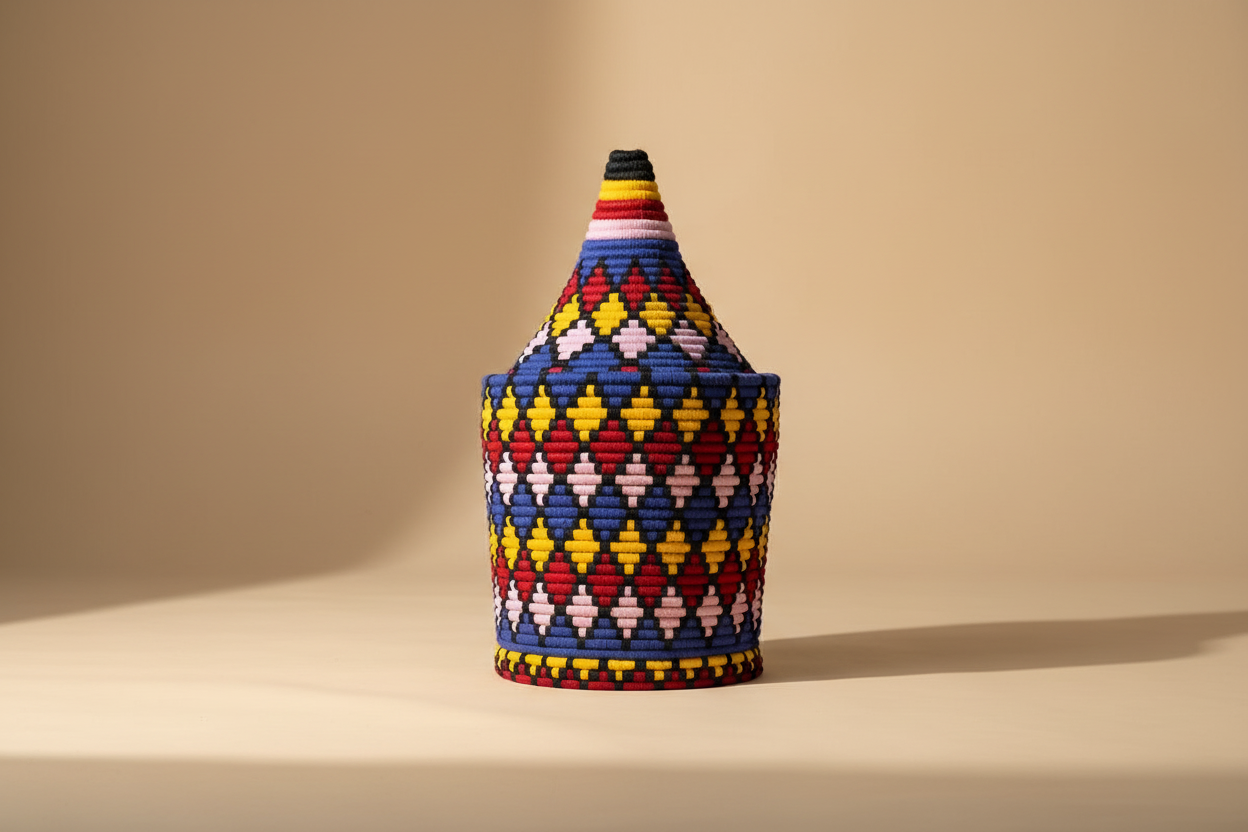 Berber Wollen Mand XXL Gekleurd 4