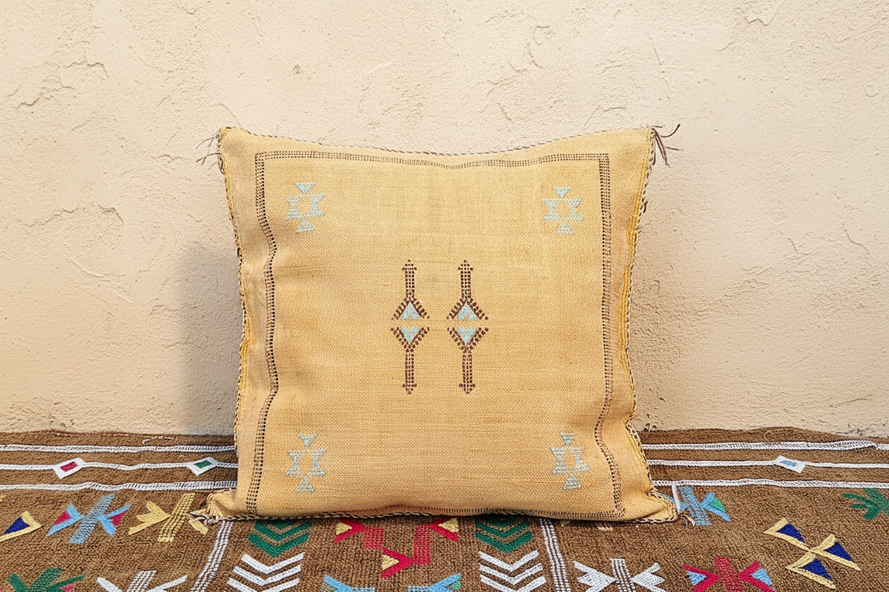 Cactus Zijde Kussensloop Okergeel