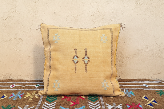 Cactus Zijde Kussensloop Okergeel