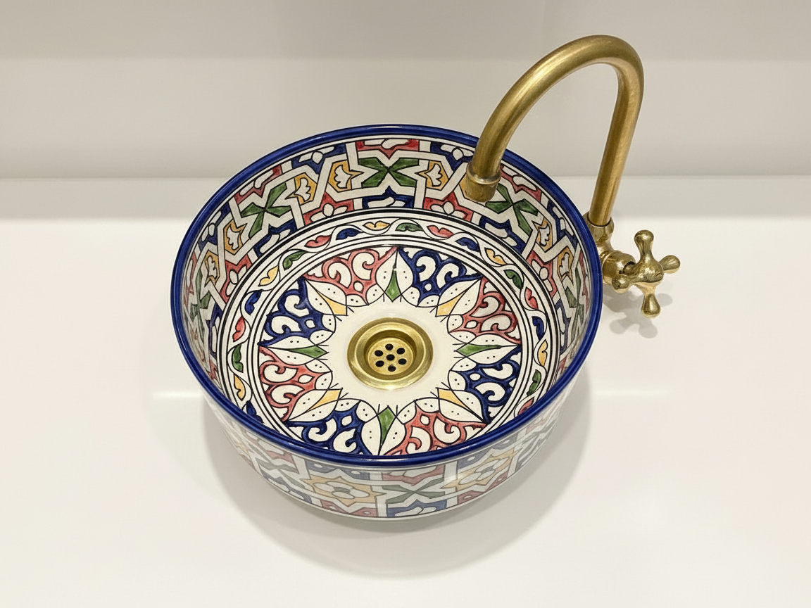 Handgemaakte Marokkaanse waskom Sevilla 30 cm