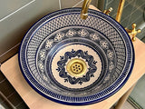 Handgemaakte Marokkaanse wasbak blauw