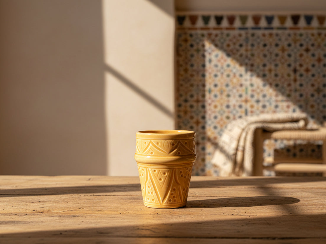 Marokkaanse Aardewerk Beker Terracotta