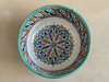 Handgemaakte Marokkaanse saladeschaal Blauw Waaierrozet 20 cm