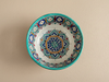 Handgemaakte Marokkaanse saladeschaal Turkoois Octagon 20 cm
