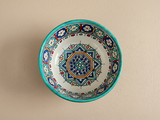Handgemaakte Marokkaanse saladeschaal Turkoois Octagon 20 cm