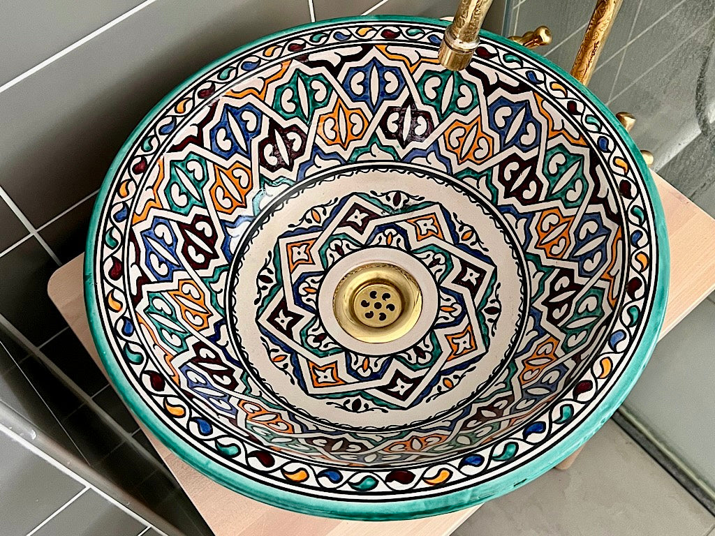 Handgemaakte Marokkaanse waskom Cádiz Sterkrans – 39 cm