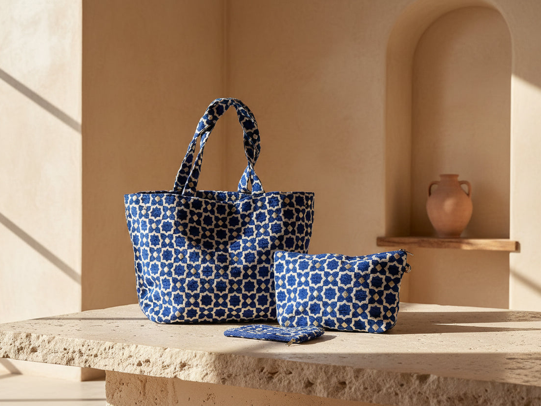 Marrakech tas donkerblauw shopper