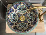 Handbeschilderd ornament van Marokkaanse waskom Cádiz